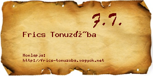 Frics Tonuzóba névjegykártya